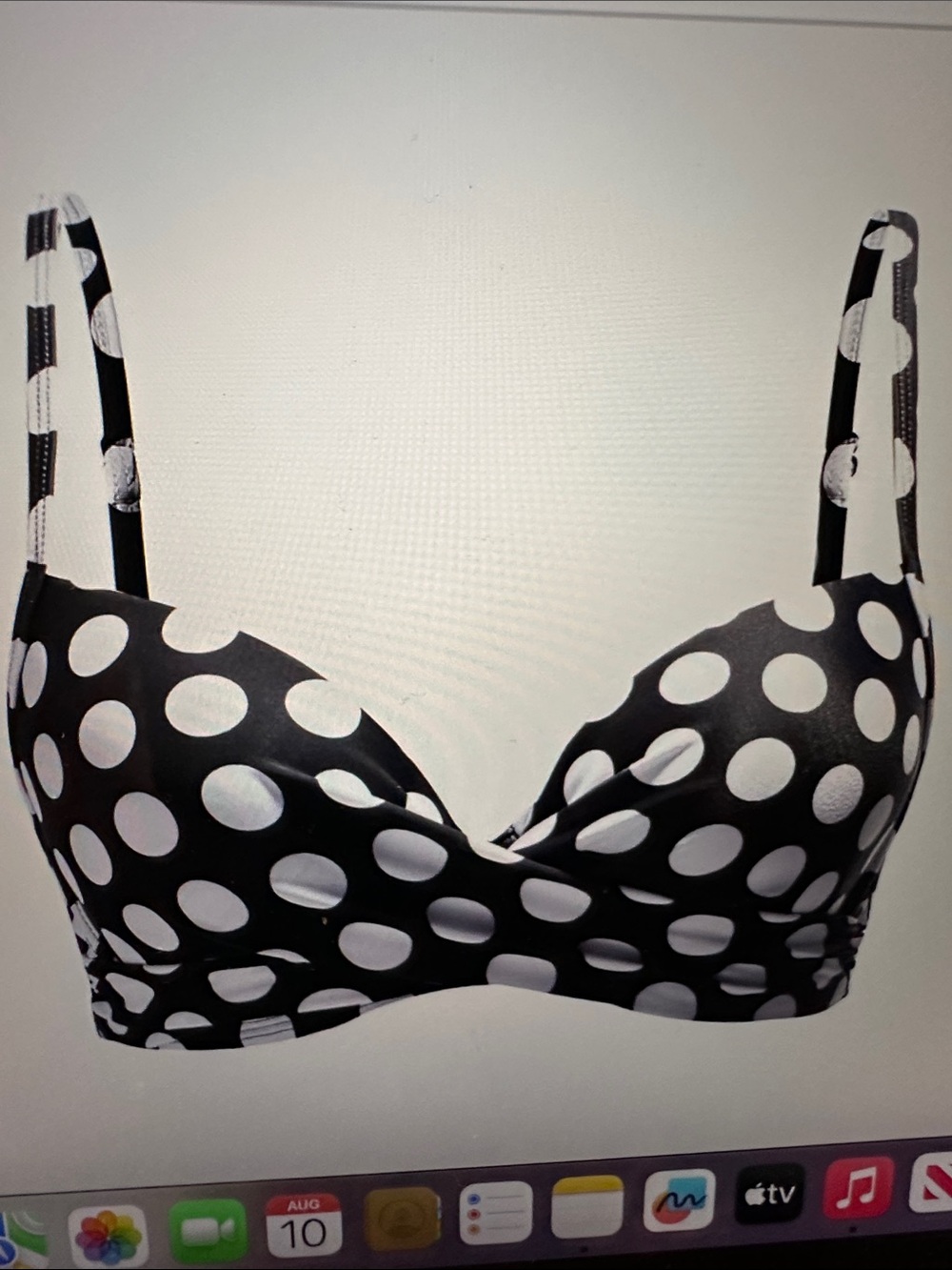 Polka Dot Underwire Bra - Black & White